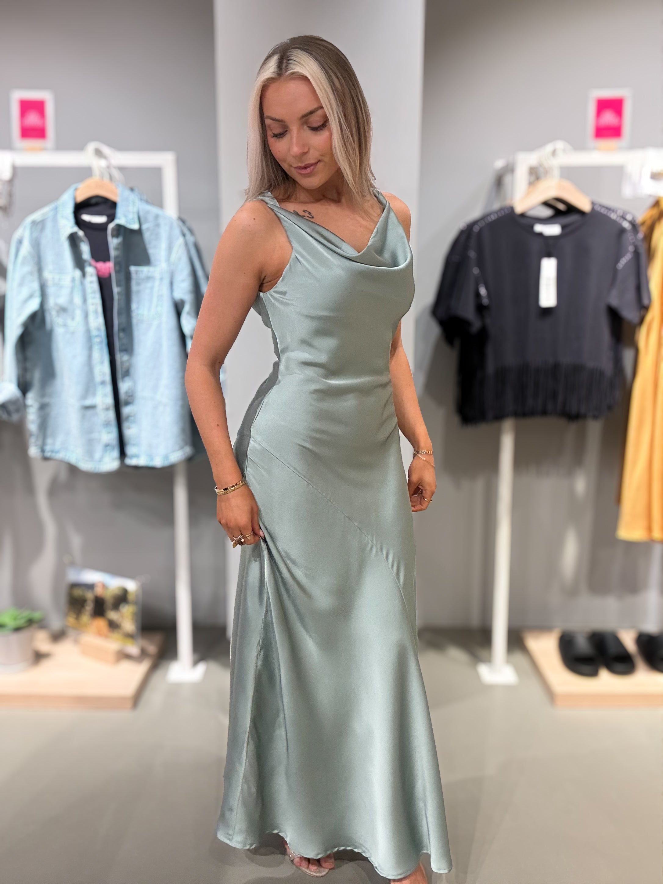 VIBEA Long Dress - Green Milieu